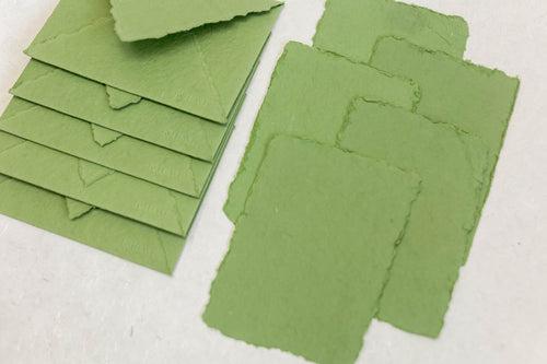 Send a poem  - Sage Green / Pack of 5 Blank Card & Envelope