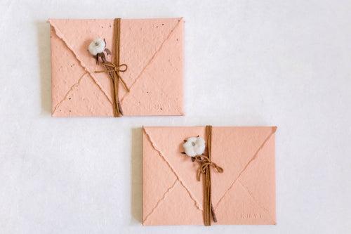 Let your words bloom - Pale Pink - Pack of 5 Plantable Card & Envelope