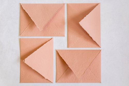 Enfolded in love - Pale Pink / Pack of 5 Handmade Paper Envelopes