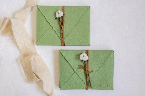 Let your words bloom - Sage Green / Pack of 5 Plantable Card & Envelope