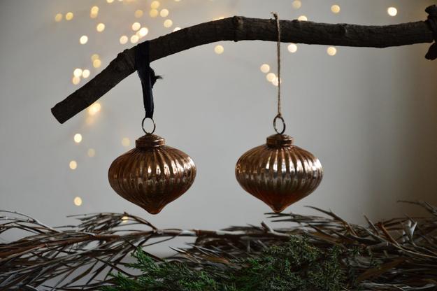 Icicles Christmas Ornament | Large Set of 2 | Copper