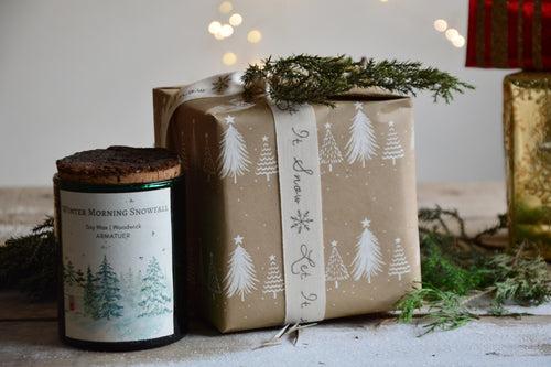 Winter Morning Snowflake | Woodwick Container Candle with a Bark Lid | Winter Edition