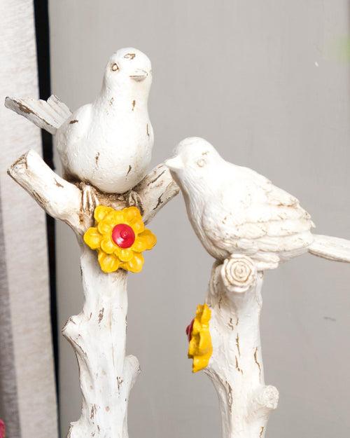 'Solitude Perched' Bird on Pedestal - Set of 2