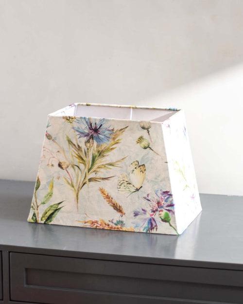 Flower Printed Cotton Tapered Rectangle Lamp Shade