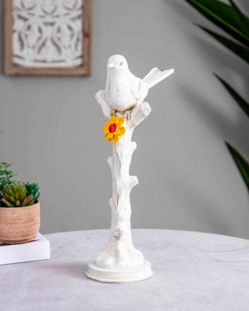 'Solitude Perched' Bird on Pedestal - Set of 2