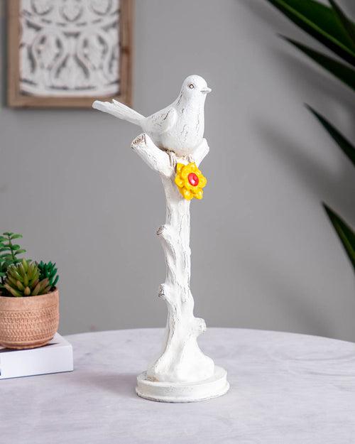 'Solitude Perched' Bird on Pedestal - Set of 2