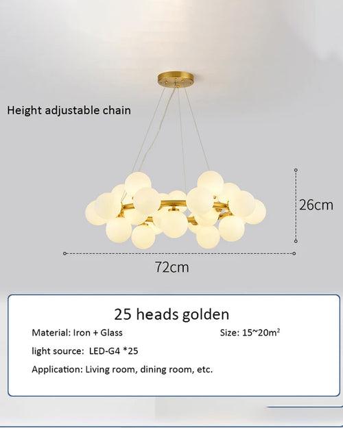 Aries Shiny Nickel Chandelier - 25 Light