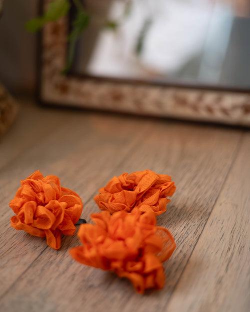 Kesar Orange Silk Hair Clip