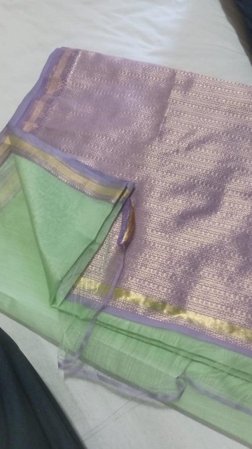 Sadabahar handwoven cotton silk saree