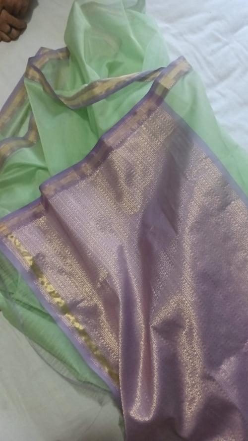 Sadabahar handwoven cotton silk saree