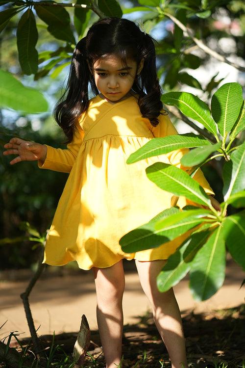 Everyday girls wrap dress in yellow