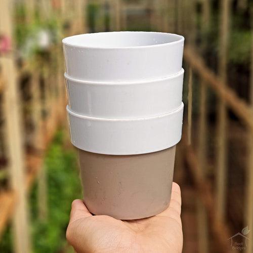 4" Arty Round Plastic Planter (Pack of 3)