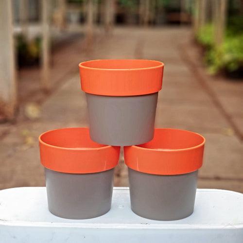 4" Arty Round Plastic Planter (Pack of 3)