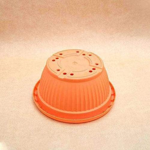 12" Orange Bello Bowl Plastic Pot