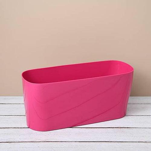 15.8" Pink Oval Florida Plastic Planter