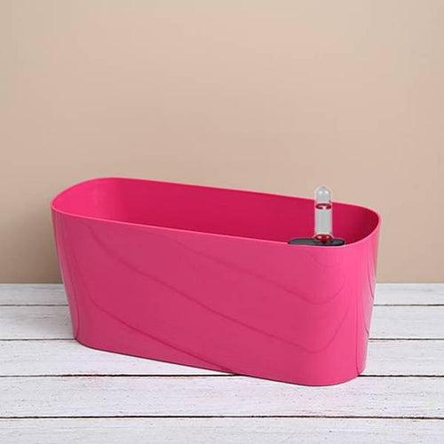 15.8" Pink Oval Florida Plastic Planter