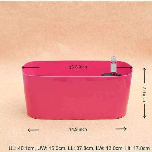 15.8" Pink Oval Florida Plastic Planter