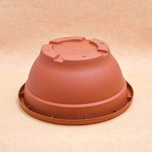 17.7" Brown Bowl Round Plastic Pot