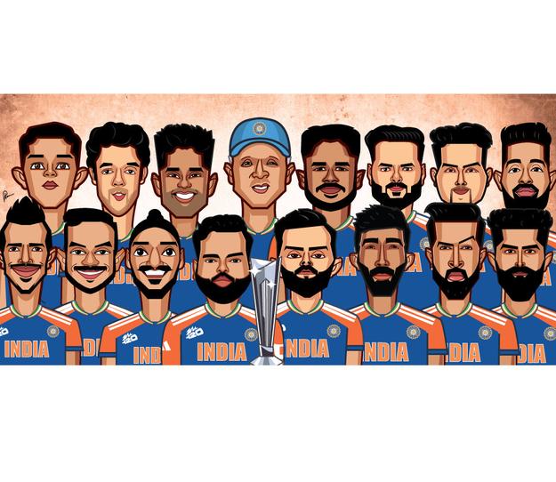 T20 Triumph: Gold Edition Team Portrait - 25 signed pieces