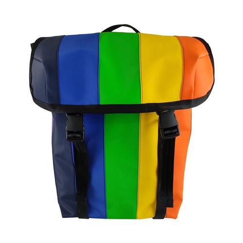 Pride Fausto Backpack in Ex-Bouncy Castle & Rescued Car Seat Belts [15" Laptop Bag]