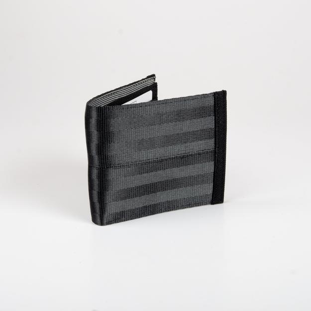 Noir Wallet in Black Rescued Car Belts