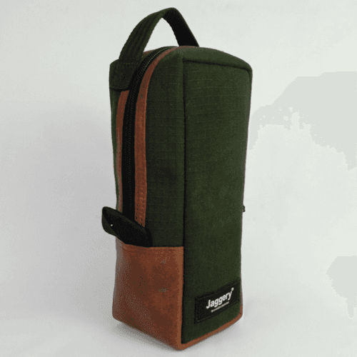 Outback and Beyond Vertical Dopp Kit in Olive Green & Brown Salvaged Nubuck