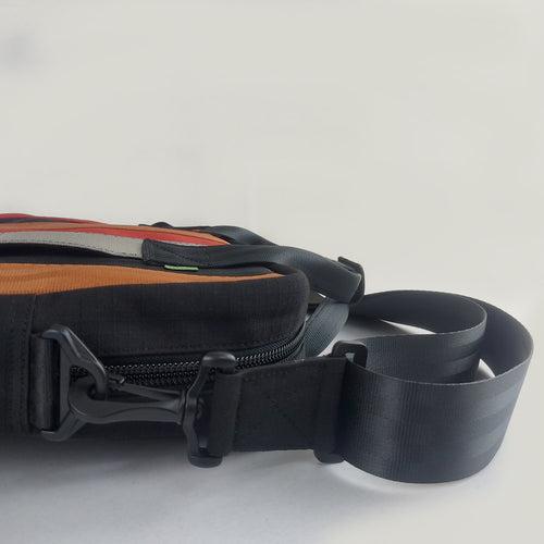 Museum of Fade Mote One Backpack in Ex-Cargo Belts and Rescued Car Seat Belts [15" Latop Bag]