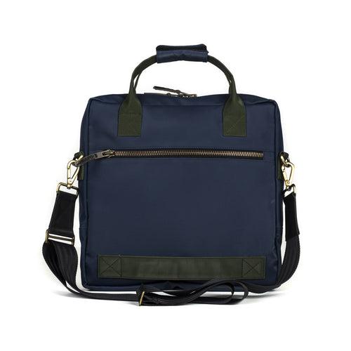 Pilot's Everyday Bag in Dark Blue & Olive Green [13" laptop bag]