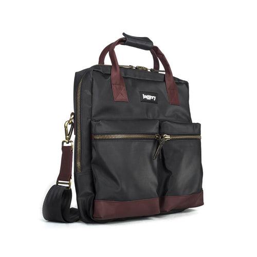 Pilot's Everyday Bag in Black & Burgundy [13" laptop bag]
