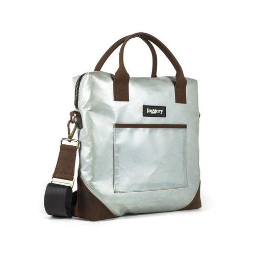 Director's Bag in Light Grey & Brown [13" laptop bag]