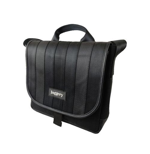 Noir Satchel in Rescued Car Seat Belts [10" Cafe Bag]