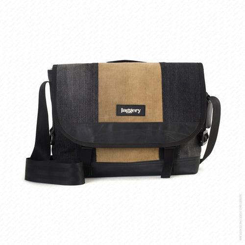 Doer's Messenger Bag in Grey Denim & Beige Corduroy [13" compatible]