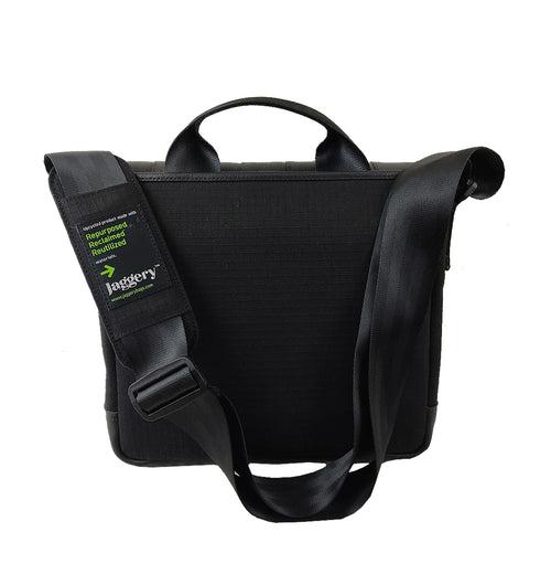 Noir Satchel in Rescued Car Seat Belts [10" Cafe Bag]