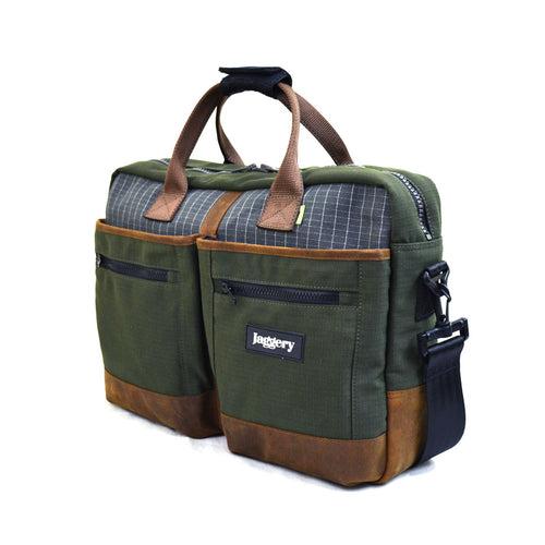 Outback and Beyond Hustler's Everyday Bag (L) in Olive Green & Nubuck [15" Laptop Bag]