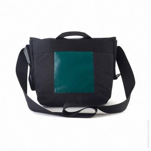 Doer's Messenger Bag in Black & Parrot Green [13" compatible]