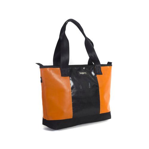 Festival Tote Bag in Orange & Black [long handle]