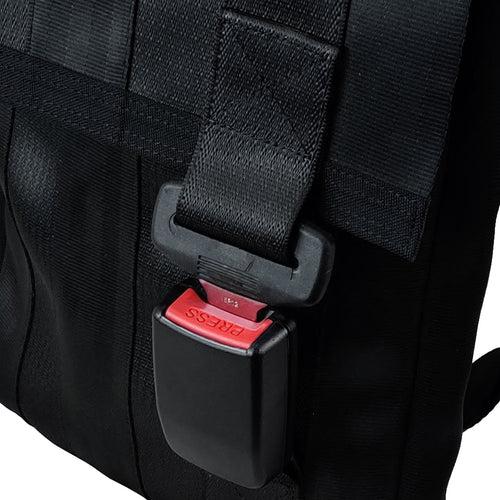 Noir Freelancer's Satchel Bag in Rescued Car Seat Belts [11" cafe bag]