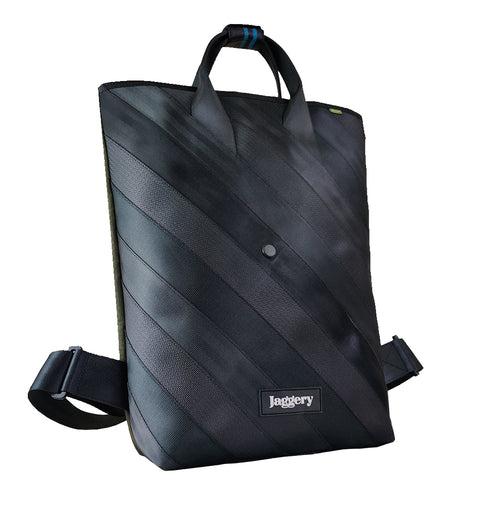 Noir Day Tripper Backpack in Rescued Car Seat Belts