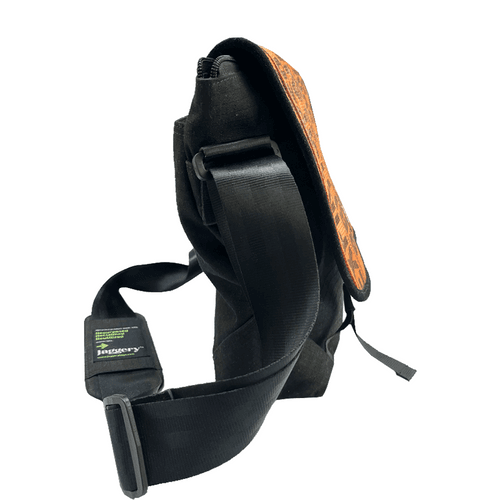 Serially Circular Doer's Messenger Bag in Ex-British Cargo Belts and Rescued Car Seat Belts [13" compatible]