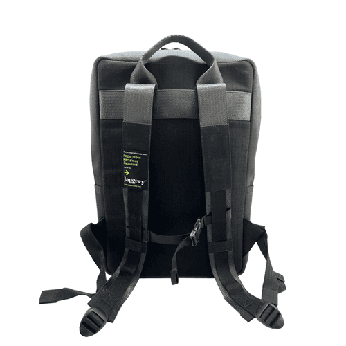 Heryana Frontpack in Green Ex-Cargo Belts and Rescued Car Seat Belts [15" Laptop Bag]