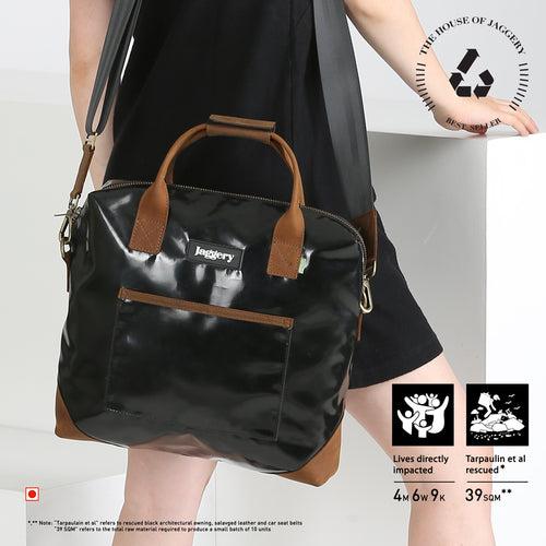 Nocturnal's Bag in Black Tarpaulin et al [13" laptop bag]