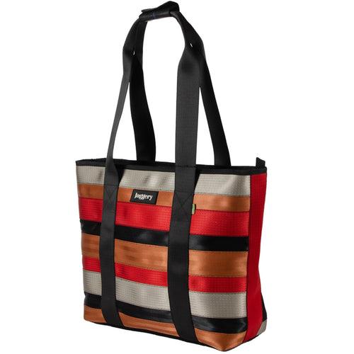 Surplus Multi-Colored Tote Bag in Cargo Belts and Car Seat Belts