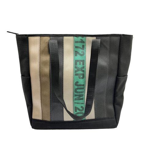 Heryana Marlini Tote in Green Ex-Cargo Belts & Rescued Car Seat Belts