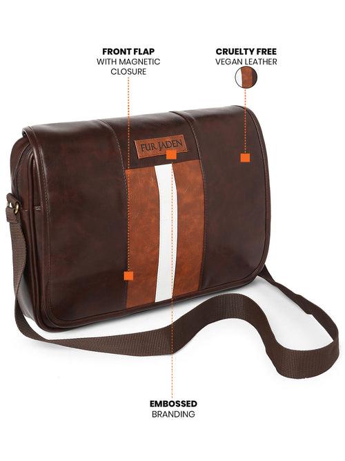 Cruelty Free Vegan Leather Crossbody (Brown)