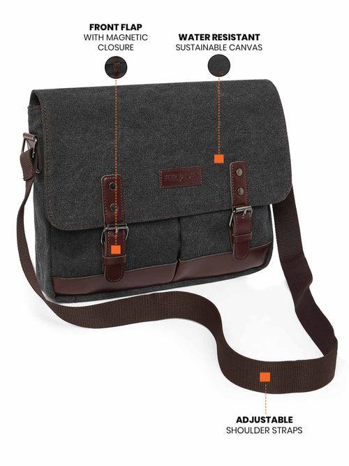 Sustainable Canvas Crossbody (Charcoal)