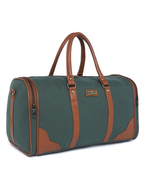 Pine Green Recycled Canvas & Vegan Leather Travel Duffle