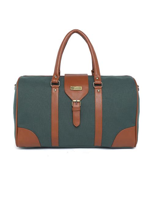 Forest Green Recycled Canvas & Vegan Leather Travel Duffle