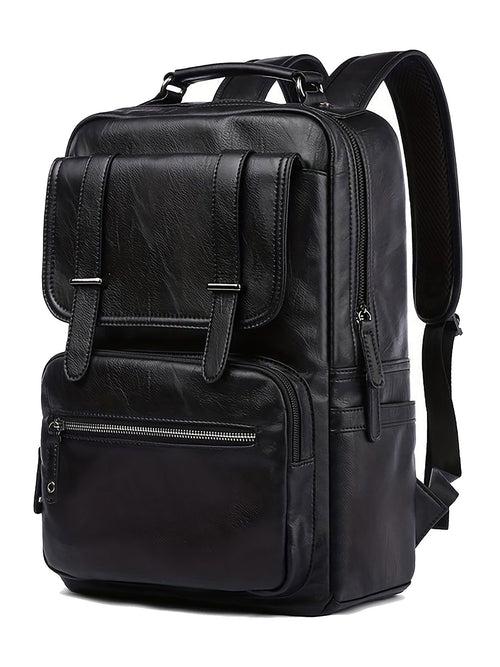 Black Vegan Leather Backpack