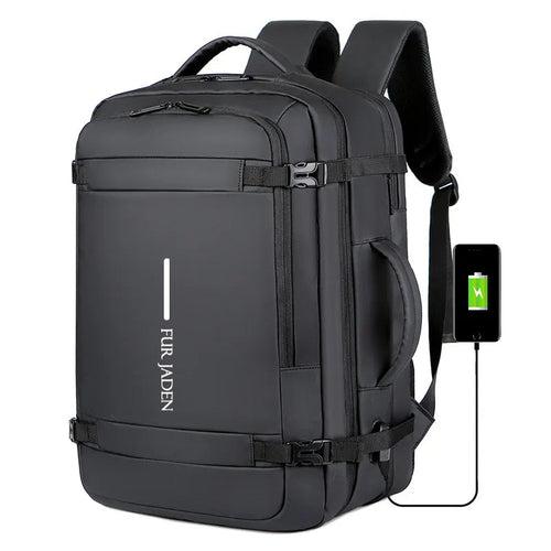 Black Weekender Travel Laptop Backpack with Anti Theft Pocket