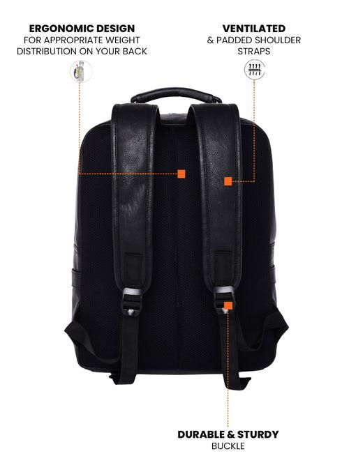 Black Vegan Leather Backpack